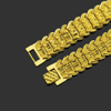 Deluxe 16mm brass inlaid CZ Bracelet Cuban Bracelet