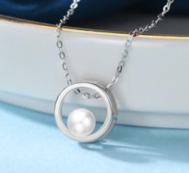 2022 New Collarbone Chain Pearl Pendant South Korea 925 Sterling Silver Necklace Women Simple