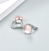 Light Pink Crystal 925 Sterling Silver Plated Fashion Earrings