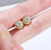 Gorgeous Gold Round Earrings 925 Sterling Silver Plated Gold Earrings