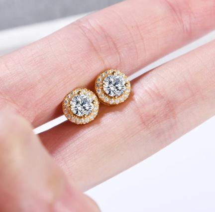 Gorgeous Gold Round Earrings 925 Sterling Silver Plated Gold Earrings