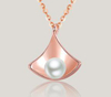 New S925 Silver Geometric Necklace Woman Contracted Pearl Pendant Personality Triangle