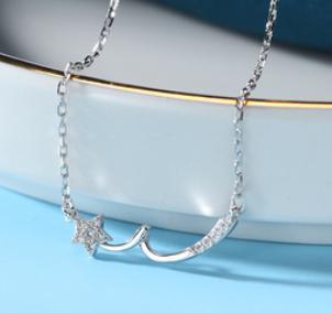 New Chain Female Necklace 925 Sterling Silver Star Jewelry Set