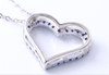 Blue Sapphire Silver Pendants for Gifts Romantic Hearts Pendant Fine Jewelry