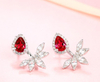 Pear Cut Ruby Earring Double Wear 925 Romantic Earring Jewelry Valentine's Gifts