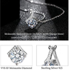 Excellent Cut Pass Silver Color Good Clarity 925 Silver Pendant Necklace for Women Gift