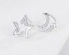 Night Sky Series 925 Sterling Silver Gold-plated Star Moon Earrings