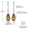 Brown Gem Elegant Water Drop 925 Sterling Silver Gold Plating Earrings