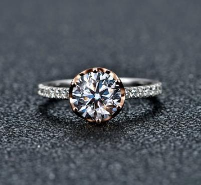 Solid Lab Grown Diamond D Color Moissanite Engagement Ring