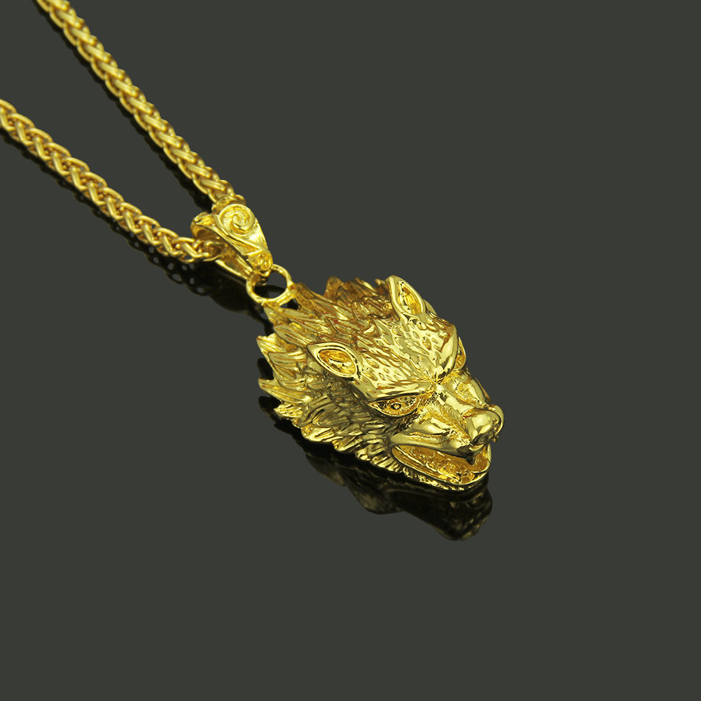 Hip Hop Head of A Wolf Necklace Pendant