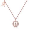 Alphabetic series R Lovely Rose Gold Necklace