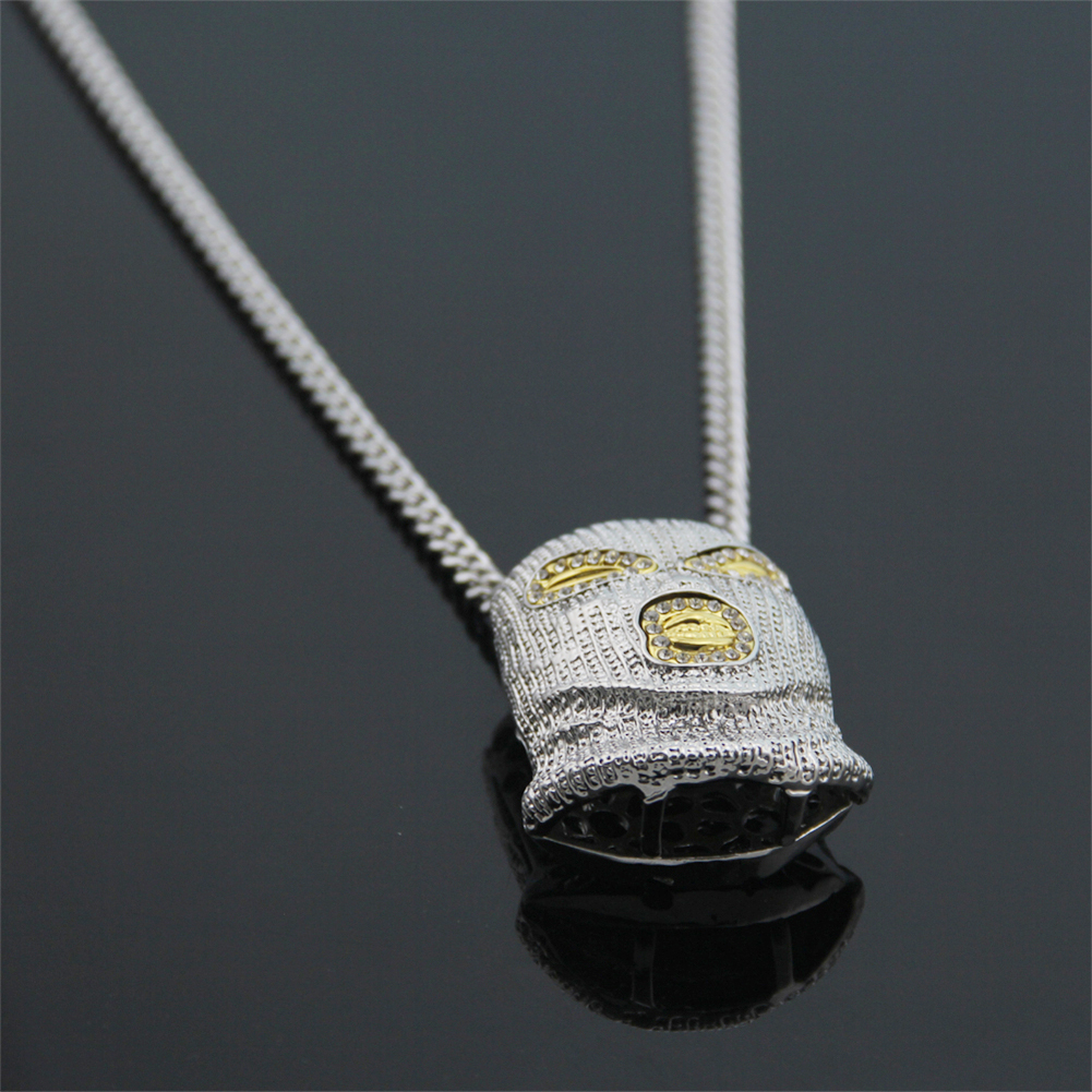 Hip Hop Counter Strike Headgear Silver Necklace