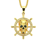 Hip Hop Pirate Skull Rudder Necklace Pendant