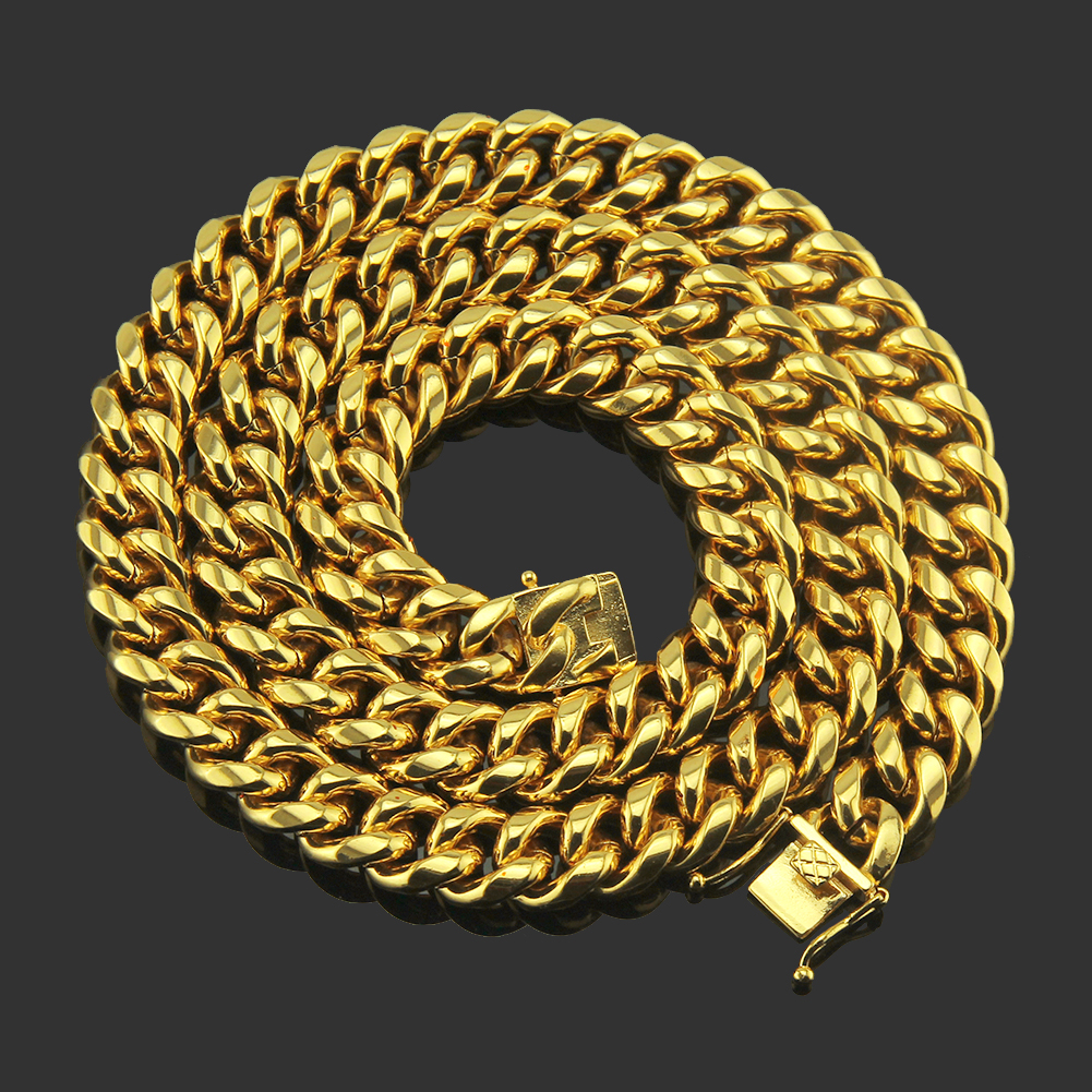 Hip Hop Gold Plated Thick Cuban Chain Necklace