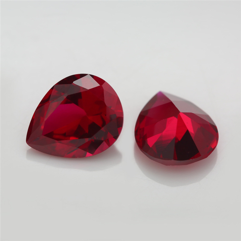 8# Pear Red Corundum Ratnapura Gem Wholesale Ring Face Main Stone