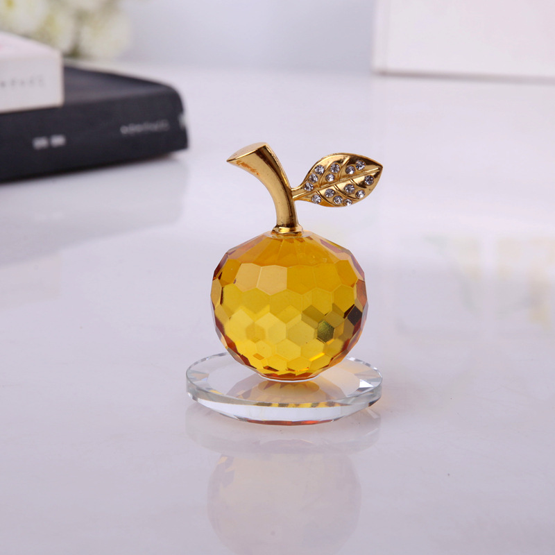 K9 Crystal Apple Christmas Eve Christmas Colored Crystal Souvenir Gift Mobile Phone Counter Decoration