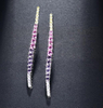 Colorful Zircon Silver Earrings Women's Exquisite Jewelry