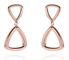 Double Triangle 925 Sterling Silver Gold Plated Women's Earrings