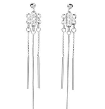 Court Style 925 Sterling Silver Gold-plated Tassel Lady Earrings