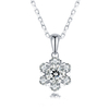 925 Sterling Silver Plated 14k White Gold Flower Moissanite Pendant