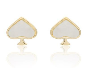 Poker Series 925 Sterling Silver Gold-plated Love Earrings