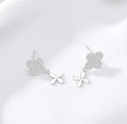 Clover 925 Sterling Silver Plated Women's Earrings