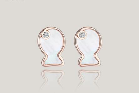 S925 Pure Earrings Simple Korean Version O F The Trend Ins Wind Doll Shaped Earrings