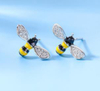 Cute Animal Series 925 Sterling Silver Gold-plated Honeybee Earrings