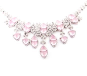 Classic Rose Quartz Necklace 925 Silver Exquisite Jewelry Crystal Gem Luxury Necklace