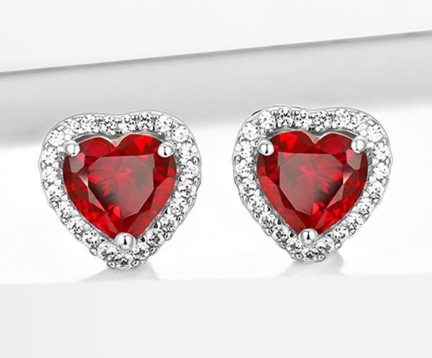 Noble And Elegant Ruby 925 Sterling Silver Plated Fashion Earrings