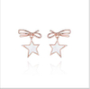 Bow Star 925 Sterling Silver Plated Women's Cute Earrings