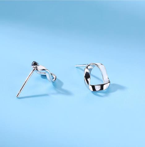 Geometric Series 925 Sterling Silver Plated Women's Triangle Cute Earrings