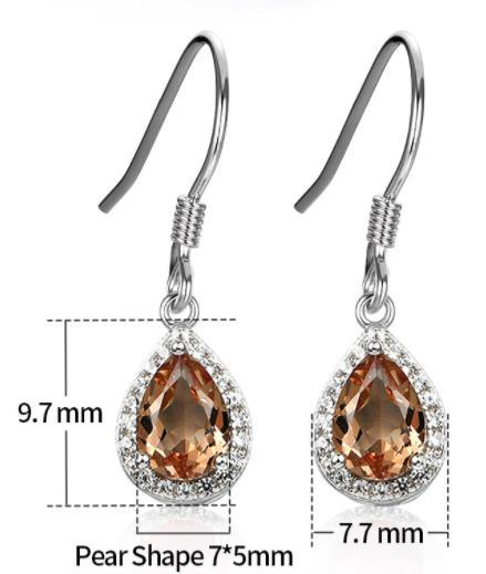 Multicolor Pear Shape 925 Sterling Silver Plated Fashion Earrings