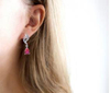 Precious Ruby 925 Sterling Silver Plated Fashion Earrings