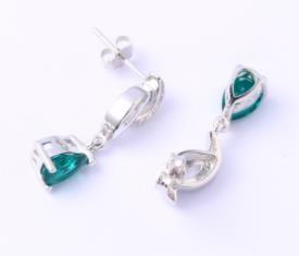 Luxury Mysterious Emerald 925 Sterling Silver Plated Fashion Earrings