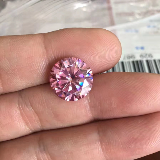 7.0-8.0mm Pink High Quality DEF Round Brilliant Cut Moissanite for Jewellery Making