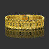 Deluxe 16mm brass inlaid CZ Bracelet Cuban Bracelet