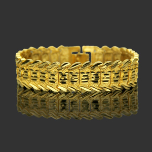 Deluxe 16mm brass inlaid CZ Bracelet Cuban Bracelet