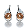 Elegant Fashion Champagne Prototype Gem Earrings 925 Sterling Silver Gold Plated Earrings