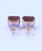 Square Amethyst 925 Sterling Silver Plated Fashion Earrings