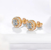 Gorgeous Gold Round Earrings 925 Sterling Silver Plated Gold Earrings