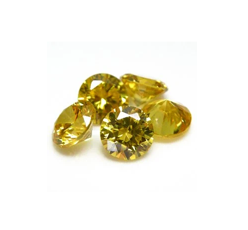 4.0-5.0mm Yellow High Quality DEF Round Brilliant Cut Moissanite for Jewellery Making