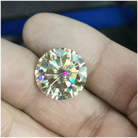 14.0-15.0mm Yellow High Quality DEF Round Brilliant Cut Moissanite for Jewellery Making