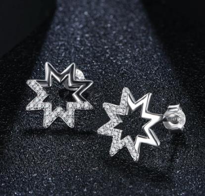 Exquisite Star Earrings Factory Wholesale Price 925 Sterling Silver Gold Plating Earrings