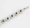 Artificial Emerald Round women's fashion 925 Sterling Silver classic Bracelet