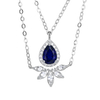 925 Sterling Silver Artificial Gem Necklace Fashion Jewelry