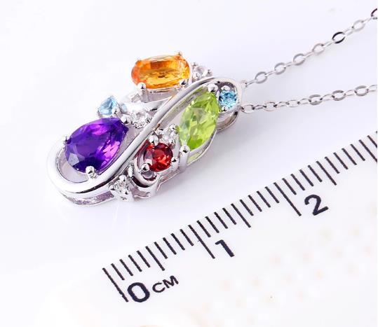 Sterling Silver Pendants Jewelry 925 Colorful Stone