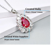 Red Ruby Sterling Silver-Pendant Created Red Ruby Women Silver Pendant Gift Pendants