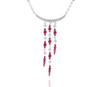 Women's Ruby Necklace 925 Sterling Silver Jewelry Engagement Pendant