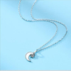 S925 Silver Necklace Star Moon Shell Jewelry Chain Gift Fantasy Moon And Star